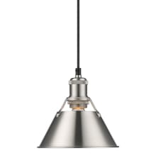 Orwell Single Light 7-1/2" Wide Mini Pendant in Pewter with Colorful Shade