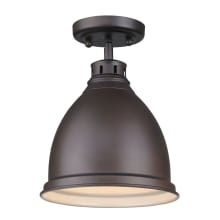 Duncan 1 Light 8-7/8" Wide Semi Flush Indoor Ceiling Fixture in Rubbed Bronze