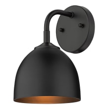 Zoey 10" Tall Bathroom Sconce with Black Shade