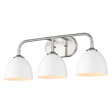 Zoey 3 Light 25" Wide Bathroom Vanity Light with White Shades