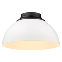 Zoey 3 Light 14" Wide Flush Mount Ceiling Fixture with White Shade