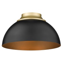 Zoey 3 Light 14" Wide Flush Mount Ceiling Fixture with Black Shade