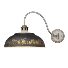 Kinsley 13" Tall Wall Sconce with Antique Black Iron Shade