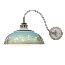 Kinsley 13" Tall Wall Sconce with Antique Teal Shade