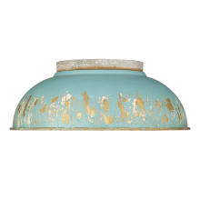 Kinsley 2 Light 14" Wide Semi-Flush Ceiling Fixture with Antique Teal Shade
