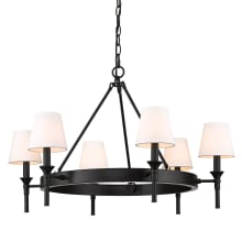 Edinburgh 6 Light 30" Wide Ring Chandelier with Fabric Shades