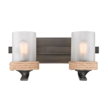 Chatham 2 Light 16" Wide Bathroom Vanity Light with Clear Sandblasted Glass Shades