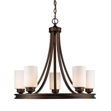 Hidalgo 5 Light Candle Style Chandelier with Opal Glass Shades