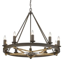 Stokes 10 Light 36" Wide Taper Candle Chandelier