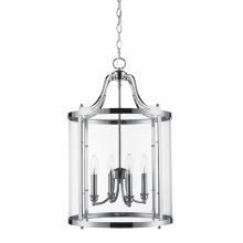 Payton 4 Light 16" Wide Taper Candle Chandelier with Clear Glass Shade