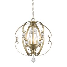Ella 3 Light 18" Wide Taper Candle Pendant with Crystal Accent