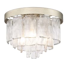 Ciara 3 Light 13" Wide Flush Mount Waterfall Ceiling Fixture with a Hammered Water Glass Shade