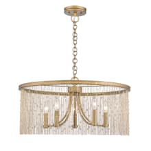 Marilyn 5 Light 25" Wide Taper Candle Chandelier with Crystal Strands
