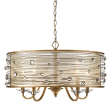 Joia 5 Light 26" Wide Taper Candle Drum Chandelier with Crystal Accents