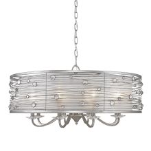 Joia 8 Light 33-1/2" Wide Taper Candle Drum Chandelier with Crystal Accents