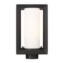 Smyth 13" Tall Post Light with Opal Glass Shade