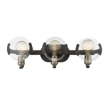 Amari 3 Light 22-1/2" Wide Bathroom Vanity Light with Aged Brass Accents