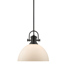 Hines Single Light 13-1/2" Wide Pendant with Opal Glass Shade