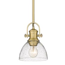 Hines Single Light 6-7/8" Wide Pendant with Seeded Glass Shade