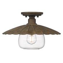 Clemence 14" Wide Semi-Flush Ceiling Fixture with Clear Glass Shade