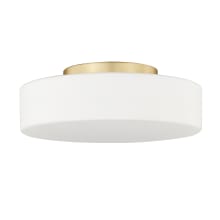 Toli 12" Wide LED Semi-Flush Drum Ceiling Fixture with Opal Glass Shade