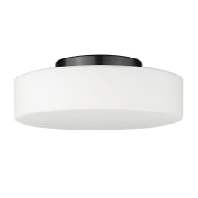 Toli 12" Wide LED Semi-Flush Drum Ceiling Fixture with Opal Glass Shade