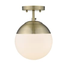 Dixon 8" Wide Semi-Flush Globe Ceiling Fixture with Frosted Glass