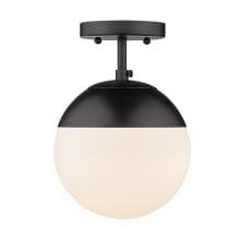 Dixon 8" Wide Semi-Flush Globe Ceiling Fixture with Frosted Glass