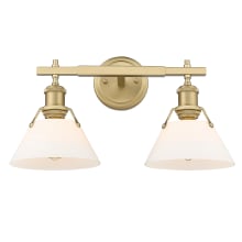 Orwell 2 Light 18" Wide Bathroom Vanity Light with Frosted Glass Shades