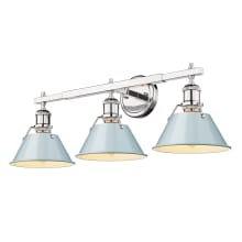 Orwell 3 Light 27" Wide Bathroom Vanity Light in Chrome with Colorful Shades