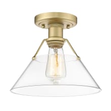 Orwell 10" Wide Semi-Flush Ceiling Fixture with Clear Glass Shade