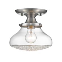 Asha Single Light 8" Wide Semi-Flush Ceiling Fixture with a Crystal Textured Shade