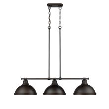 Duncan 3 Light Linear Chandelier with Metal Shades