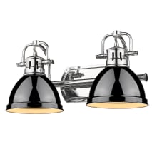 Duncan 2 Light 17" Wide Bathroom Vanity Light in Chrome with Colorful Shades