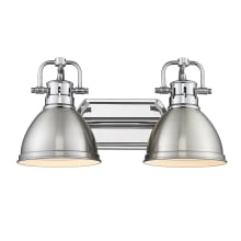 Duncan 2 Light 17" Wide Bathroom Vanity Light in Chrome with Colorful Shades
