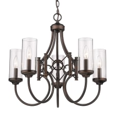 Quincy 5 Light 23" Wide Taper Candle Chandelier with Clear Glass Shades
