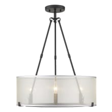 Alyssa 3 Light 20" Wide Semi-Flush Ceiling Fixture/ Chandelier with Long and Short Downrods