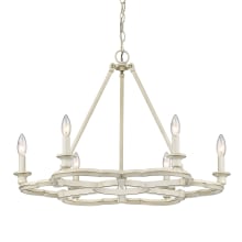 Saxon 6 Light 27" Wide Taper Candle Chandelier