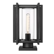 Tribeca 14" Tall Post Light with Clear Glass Shade - Square Base