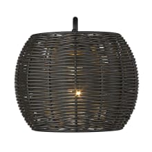 Vail 9" Tall Outdoor Wall Sconce with Rattan Wicker Shade