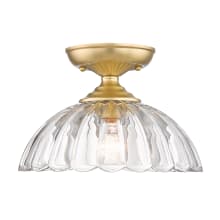 Audra 12" Wide Semi-Flush Ceiling Fixture with Clear Glass Shade