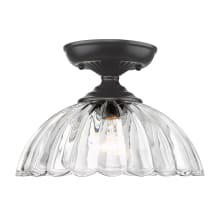 Audra 12" Wide Semi-Flush Ceiling Fixture with Clear Glass Shade