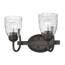 Parrish 2 Light 14" Wide Bathroom Vanity Light with Seedy Glass Shades