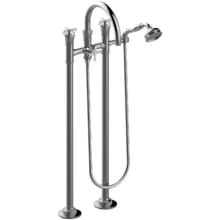 Vignola Floor Mounted Tub Filler with Built-In Diverter - Includes Hand Shower