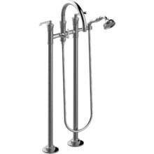 Vignola Floor Mounted Tub Filler with Built-In Diverter - Includes Hand Shower