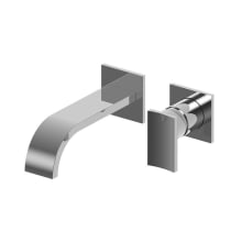 Sade 1.2 GPM 2 Hole Wall Mounted 2-3/4" Widespread Bathroom Faucet with 7-1/2" Spout Reach