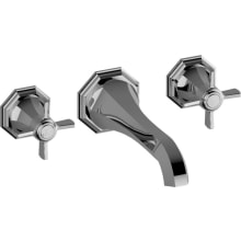 Topaz 1.2 GPM Wall Mounted Widespread Bathroom Faucet (Less Valve)