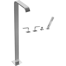 Immersion Floor Mounted Tub Filler with Built-In Diverter - Includes Hand Shower