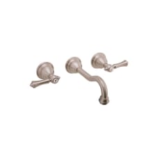 Nantucket Wall Mounted Bathroom Faucet with Metal Lever Handles