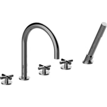 M.E. 25 Deck Mounted Roman Tub Filler with Built-In Diverter - Includes Hand Shower